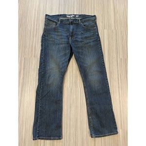 Wrangler Jeans Mens 36x34  Blue Denim Retro Slim Boot Western Cowboy Jeans
